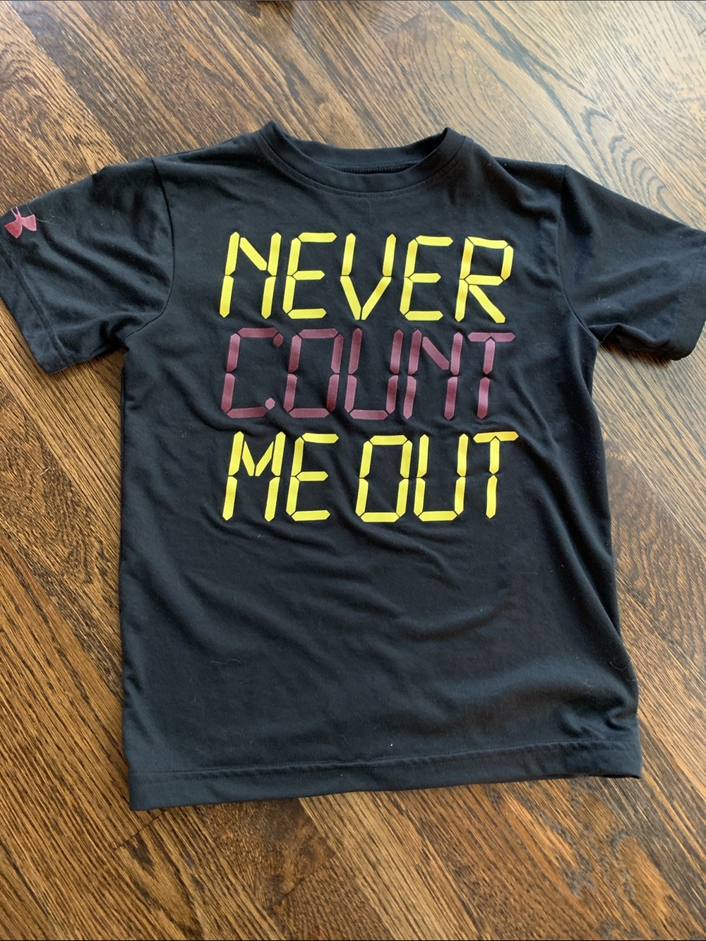 Under Armour Kids' Black 'Never Count Me Out' Graphic Tee - Youth Small